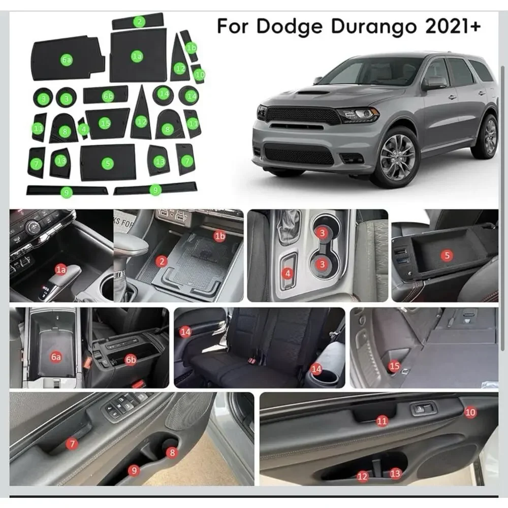 25-pc Dodge Durango 2021-2025 Accessories Cup Holder Insert Anti-dust Mat Purple